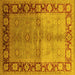 Square Machine Washable Oriental Yellow Industrial Rug, wshurb3090yw