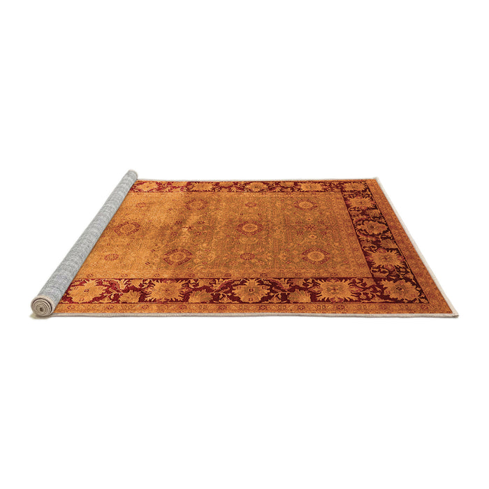 Sideview of Machine Washable Oriental Orange Industrial Area Rugs, wshurb3090org