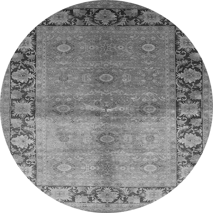 Round Oriental Gray Industrial Rug, urb3090gry