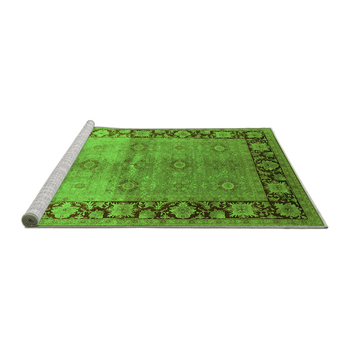 Sideview of Machine Washable Oriental Green Industrial Area Rugs, wshurb3090grn