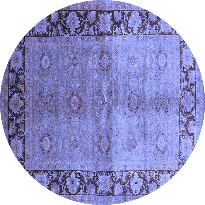 Round Oriental Blue Industrial Rug, urb3090blu