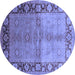 Round Oriental Blue Industrial Rug, urb3090blu