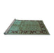 Sideview of Machine Washable Oriental Light Blue Industrial Rug, wshurb3090lblu