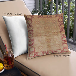 Front View of Mid-Century Modern Urban Square Mahogany Brown Throw Pillow, 18 inch by 18 inch, pwurb3090