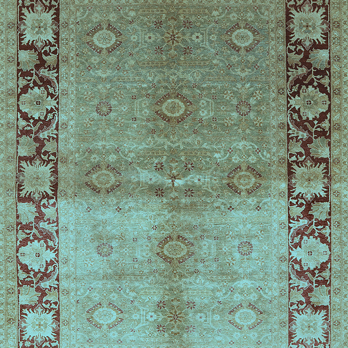 Machine Washable Oriental Light Blue Industrial Rug, wshurb3090lblu