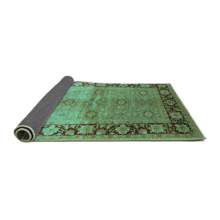 Sideview of Oriental Turquoise Industrial Rug, urb3090turq