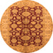 Round Oriental Orange Industrial Rug, urb3091org