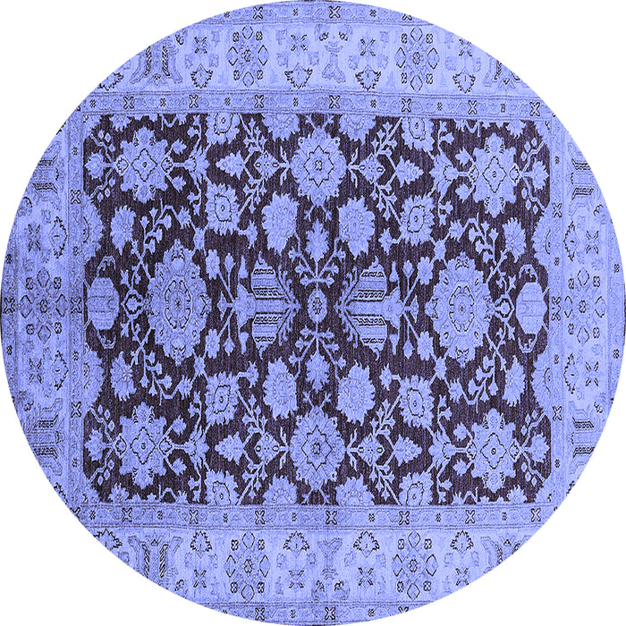 Round Oriental Blue Industrial Rug, urb3091blu