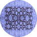 Round Oriental Blue Industrial Rug, urb3091blu