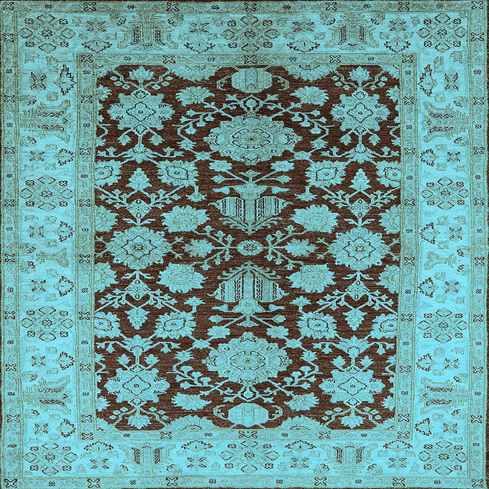 Square Oriental Light Blue Industrial Rug, urb3091lblu