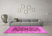 Machine Washable Oriental Pink Industrial Rug in a Living Room, wshurb3091pnk