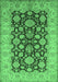 Machine Washable Oriental Emerald Green Industrial Area Rugs, wshurb3091emgrn