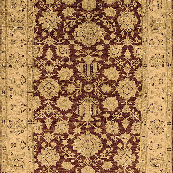 Machine Washable Oriental Brown Industrial Rug, wshurb3091brn