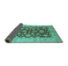 Sideview of Oriental Turquoise Industrial Rug, urb3091turq