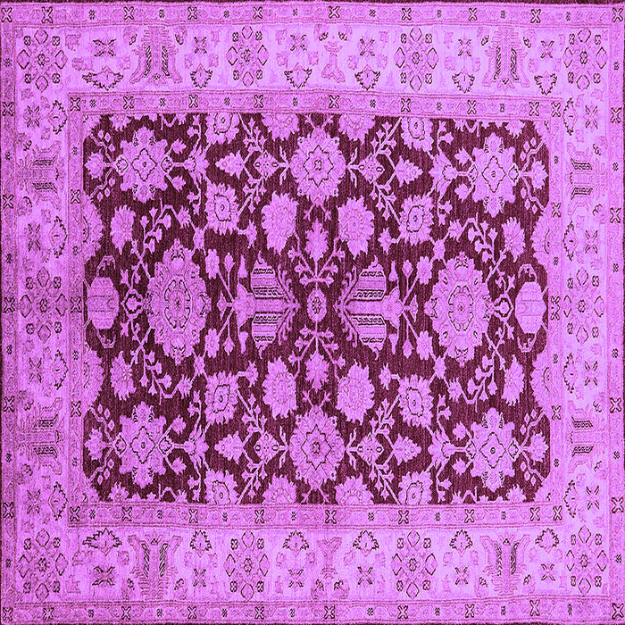 Square Machine Washable Oriental Purple Industrial Area Rugs, wshurb3091pur