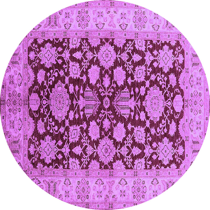 Round Machine Washable Oriental Purple Industrial Area Rugs, wshurb3091pur