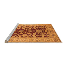 Sideview of Machine Washable Oriental Orange Industrial Area Rugs, wshurb3091org