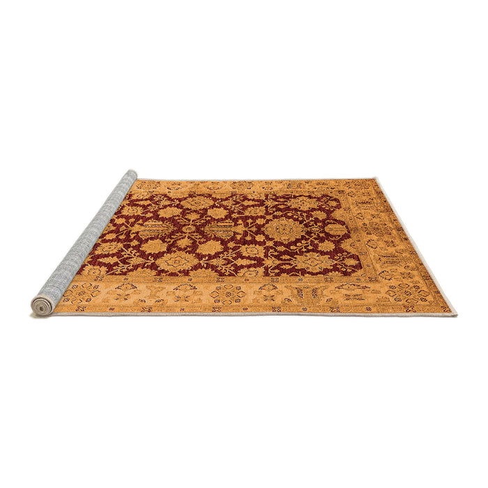 Sideview of Machine Washable Oriental Orange Industrial Area Rugs, wshurb3091org