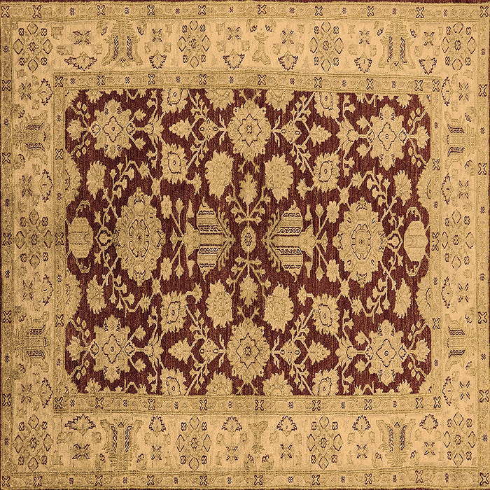 Square Oriental Brown Industrial Rug, urb3091brn