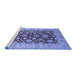 Sideview of Machine Washable Oriental Blue Industrial Rug, wshurb3091blu