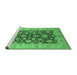 Sideview of Machine Washable Oriental Emerald Green Industrial Area Rugs, wshurb3091emgrn