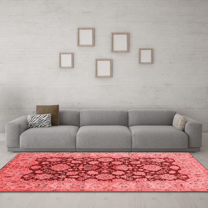 Industrial Red Washable Rugs
