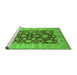 Sideview of Machine Washable Oriental Green Industrial Area Rugs, wshurb3091grn