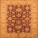 Square Machine Washable Oriental Orange Industrial Area Rugs, wshurb3091org