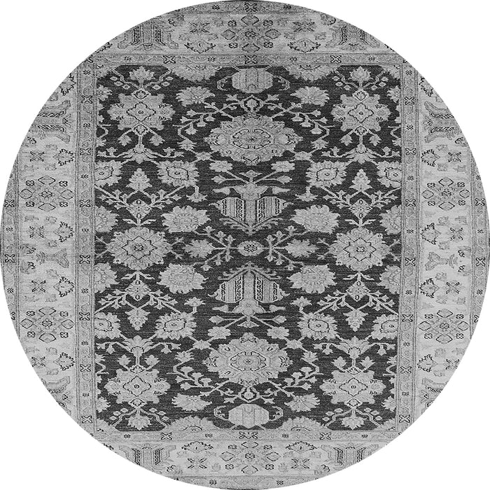 Round Oriental Gray Industrial Rug, urb3091gry