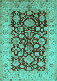 Oriental Turquoise Industrial Rug, urb3091turq