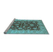 Sideview of Machine Washable Oriental Light Blue Industrial Rug, wshurb3091lblu