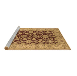 Sideview of Machine Washable Oriental Brown Industrial Rug, wshurb3091brn