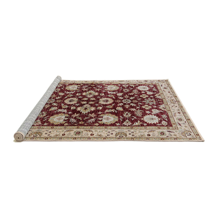 Sideview of Machine Washable Industrial Modern Saffron Red Rug, wshurb3092