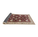 Sideview of Mid-Century Modern Saffron Red Oriental Rug, urb3092