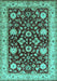 Machine Washable Oriental Turquoise Industrial Area Rugs, wshurb3092turq