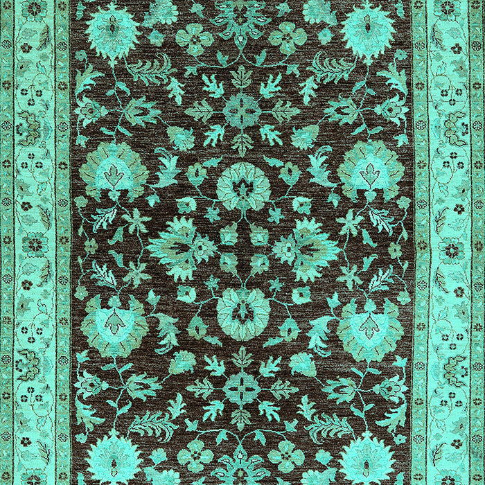 Machine Washable Oriental Turquoise Industrial Area Rugs, wshurb3092turq