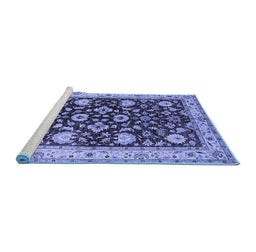 Sideview of Machine Washable Oriental Blue Industrial Rug, wshurb3092blu