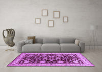 Machine Washable Oriental Purple Industrial Rug, wshurb3092pur