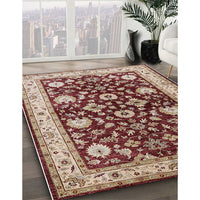 Mid-Century Modern Saffron Red Oriental Rug, urb3092