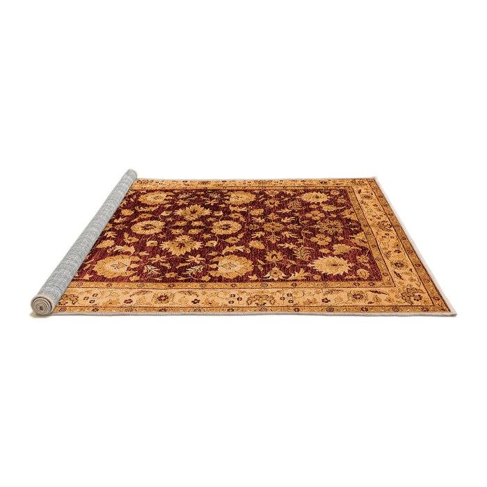 Sideview of Machine Washable Oriental Orange Industrial Area Rugs, wshurb3092org