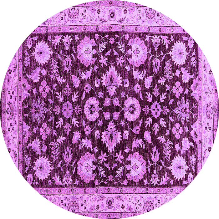 Round Oriental Purple Industrial Rug, urb3092pur