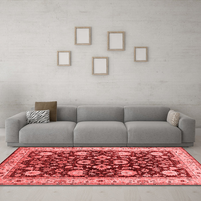 Industrial Red Washable Rugs