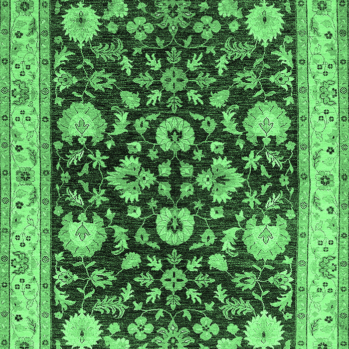 Machine Washable Oriental Emerald Green Industrial Area Rugs, wshurb3092emgrn