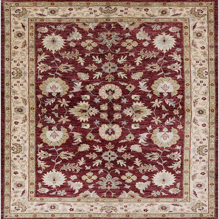 Square Machine Washable Industrial Modern Saffron Red Rug, wshurb3092