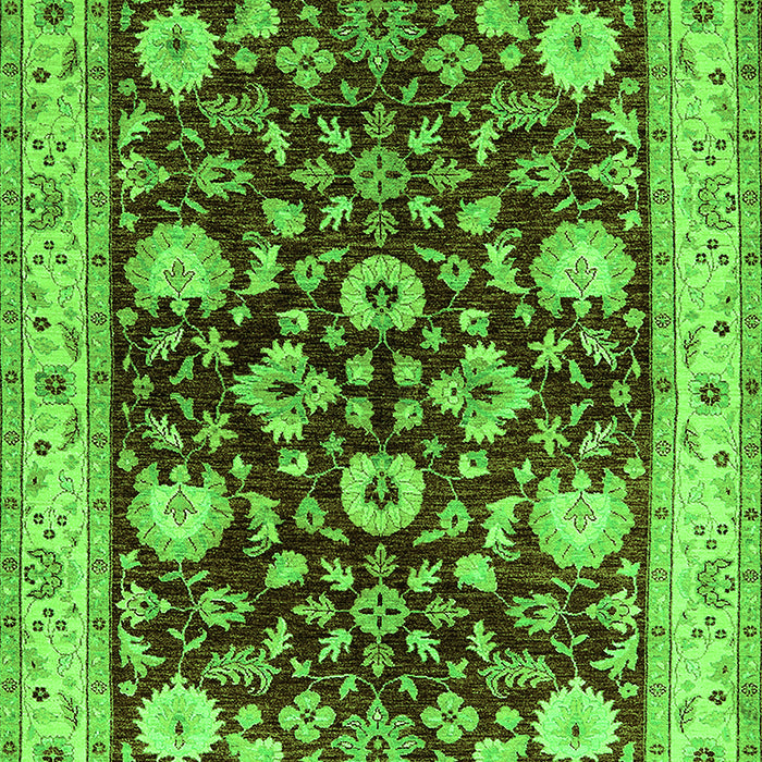 Machine Washable Oriental Green Industrial Area Rugs, wshurb3092grn