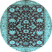 Round Oriental Light Blue Industrial Rug, urb3092lblu