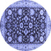 Round Oriental Blue Industrial Rug, urb3092blu