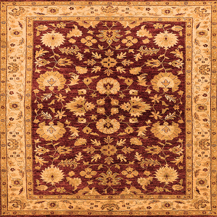 Square Oriental Orange Industrial Rug, urb3092org