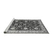 Sideview of Machine Washable Oriental Gray Industrial Rug, wshurb3092gry