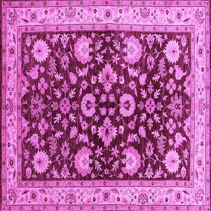 Square Machine Washable Oriental Pink Industrial Rug, wshurb3092pnk